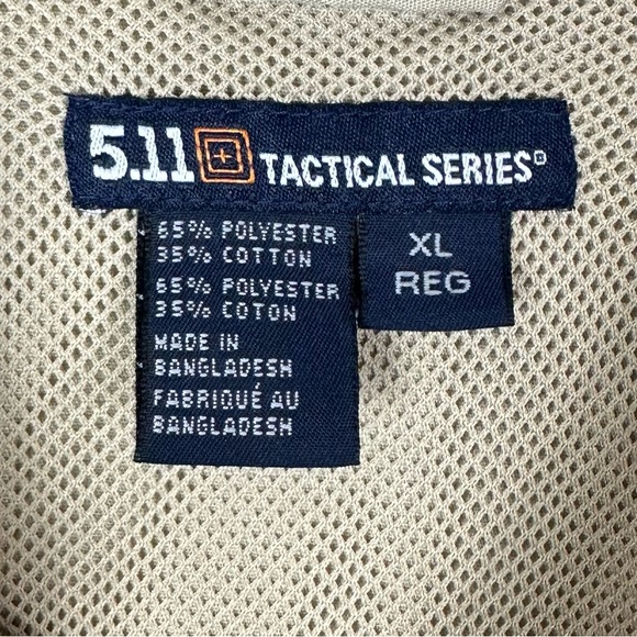5.11 Tactical Taclite Professional Long-Sleeve Button-Up Work Shirt Sz XL Khaki - Picture 2 of 14